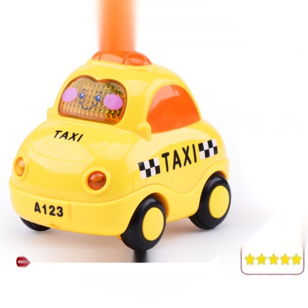 Đồ chơi mô hình xe taxi KAVY có nhạc và đèn chạy bánh đà linh hoạt kèm sẵn pin