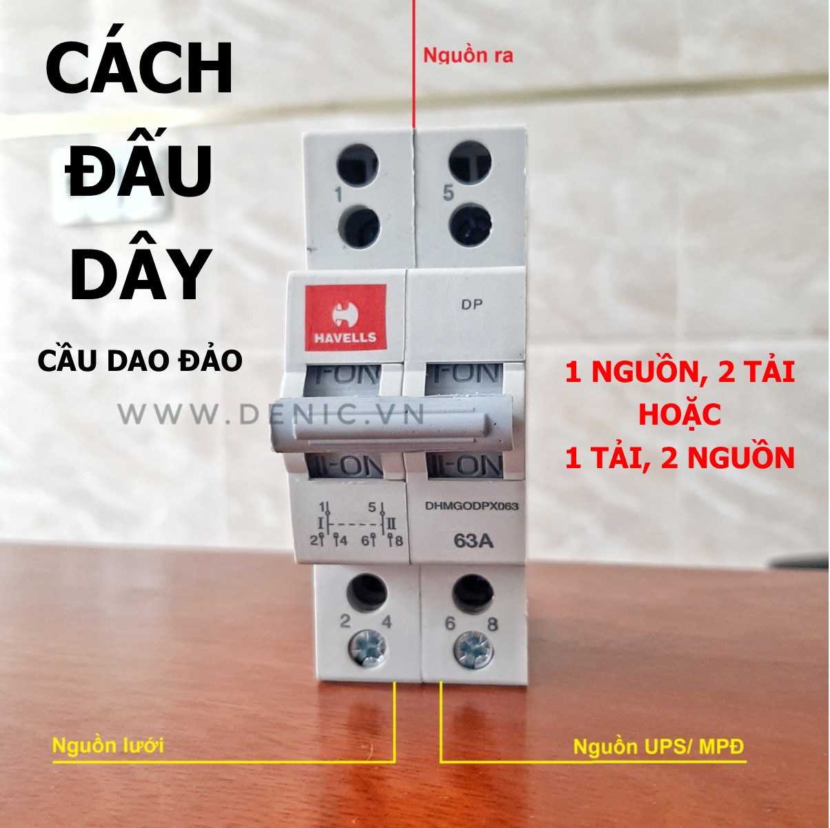 [HCM]MTS - Cầu dao đảo 3 vị trí Havells 63A