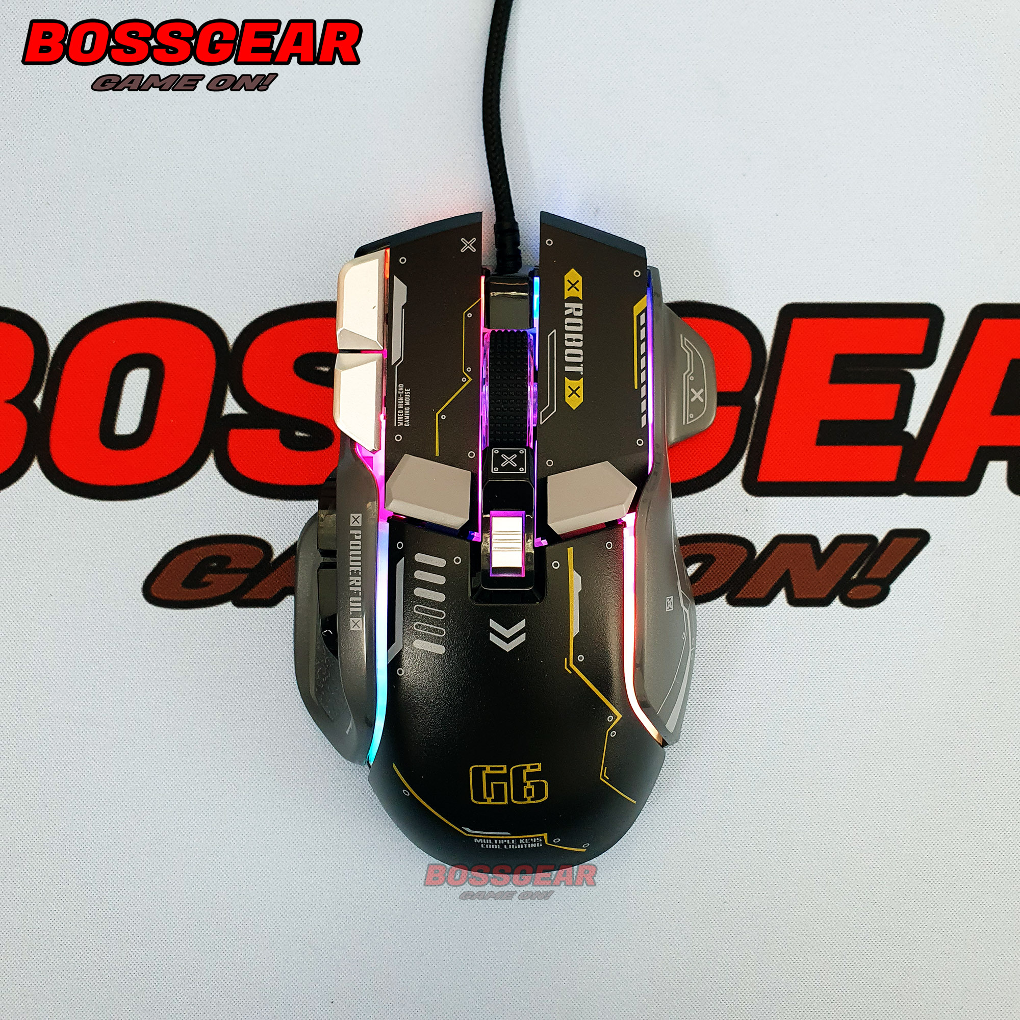 Chuột Gaming ROBOT G6 , LED RGB, 12000 DPI, Có phần mềm Macro