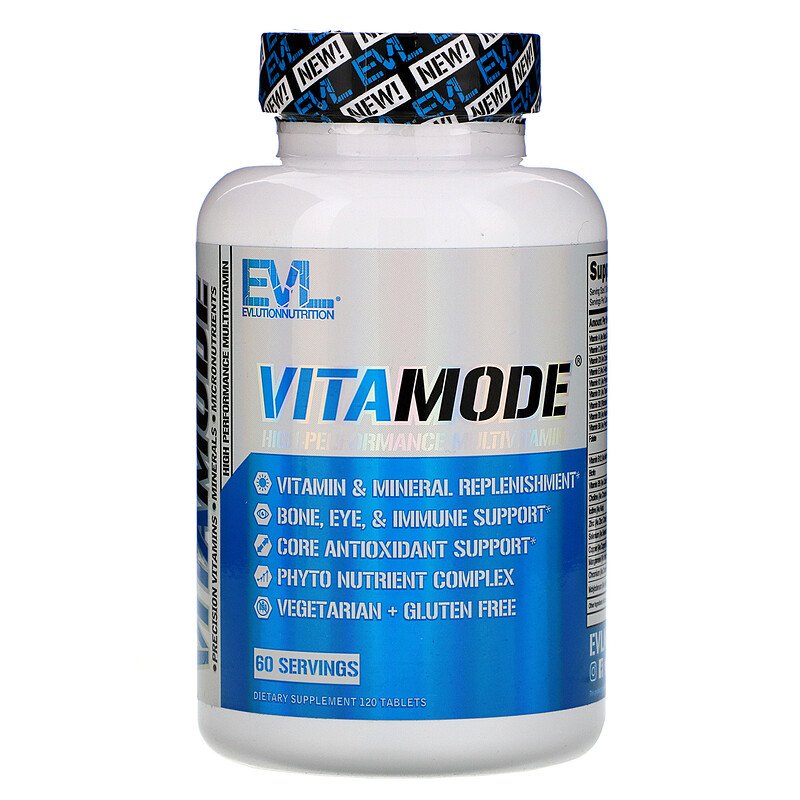 [HCM] [Khuyến mãi] Vitamin tổng hợp, EVLution Nutrition, VitaMode, High Performance Multivitamin, 120 Tablets