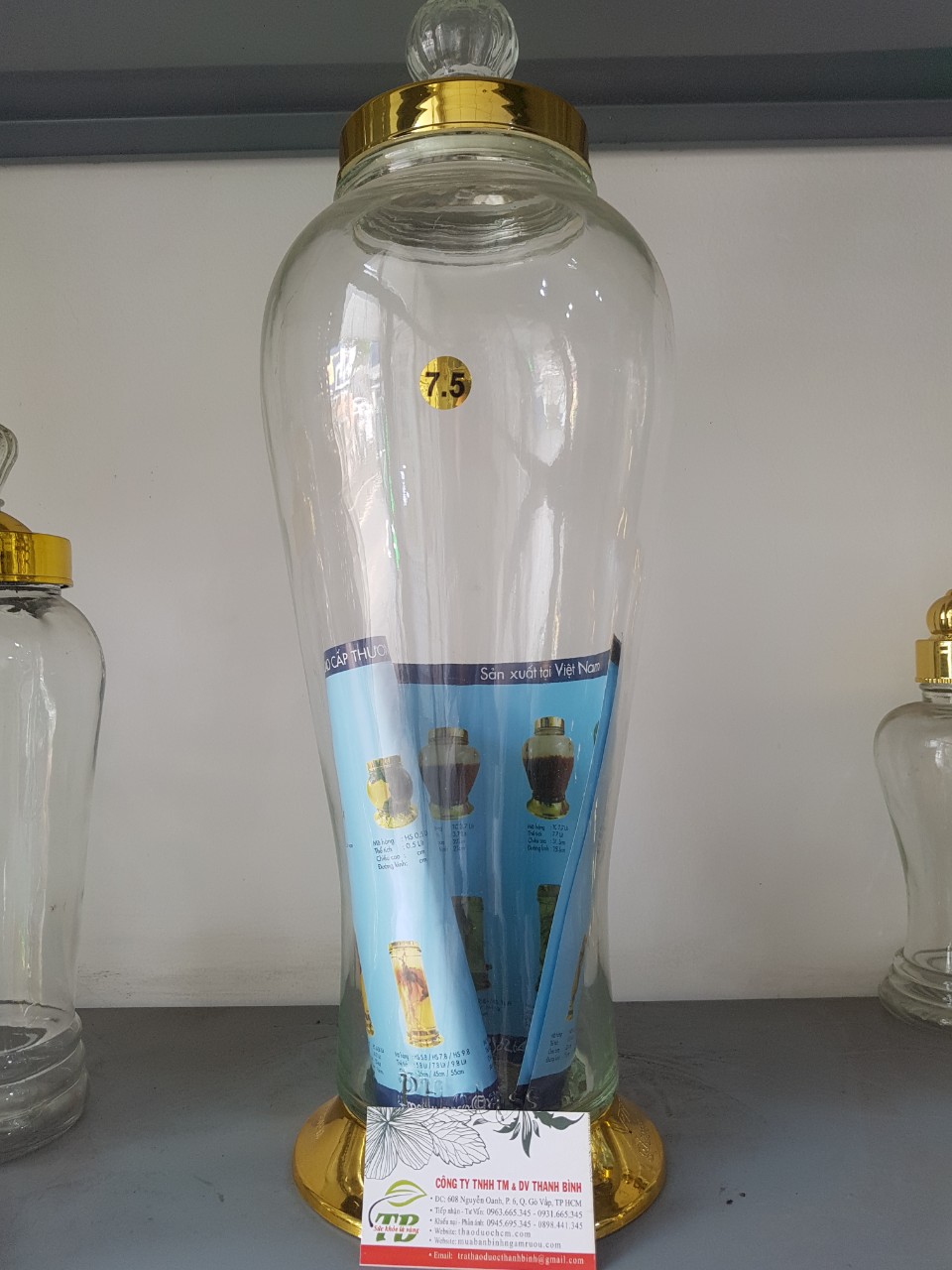Combo 2 Bình Ngâm Sâm Thủy Tinh 7.5 Lít Cao Cấp - Hũ Ngâm Sâm 7.5 Lít