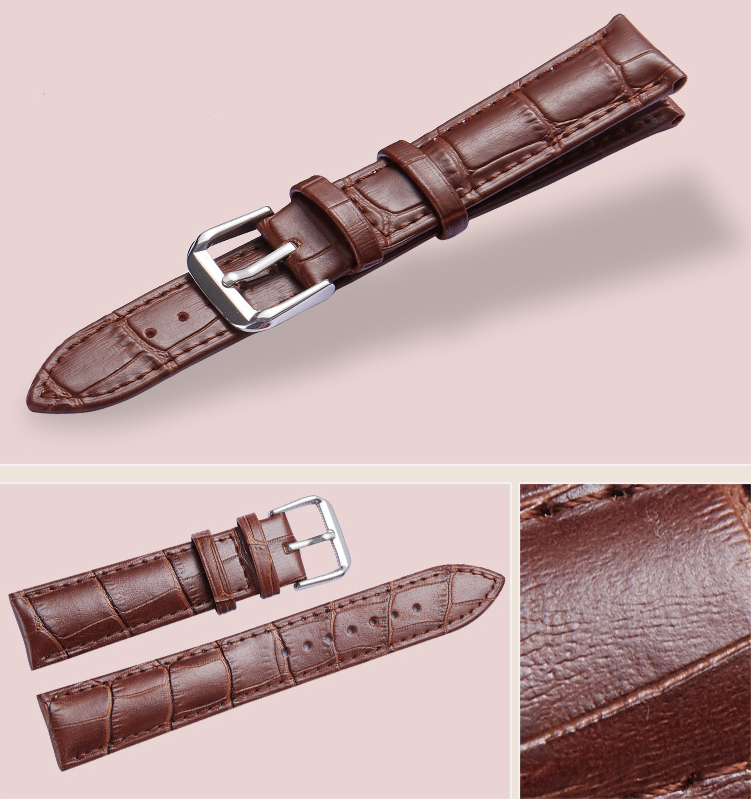 Dây da đồng hồ nam nữ, da bê đủ size 12-24mm