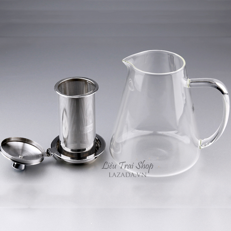 Ấm pha trà thuỷ tinh cao cấp chịu nhiệt 1500ml 1.5 lít