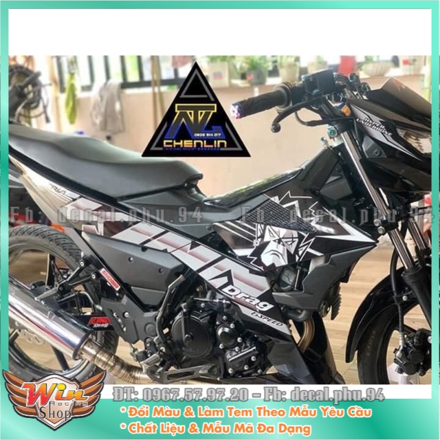 Tem rời Satria King Drang Trắng Đen