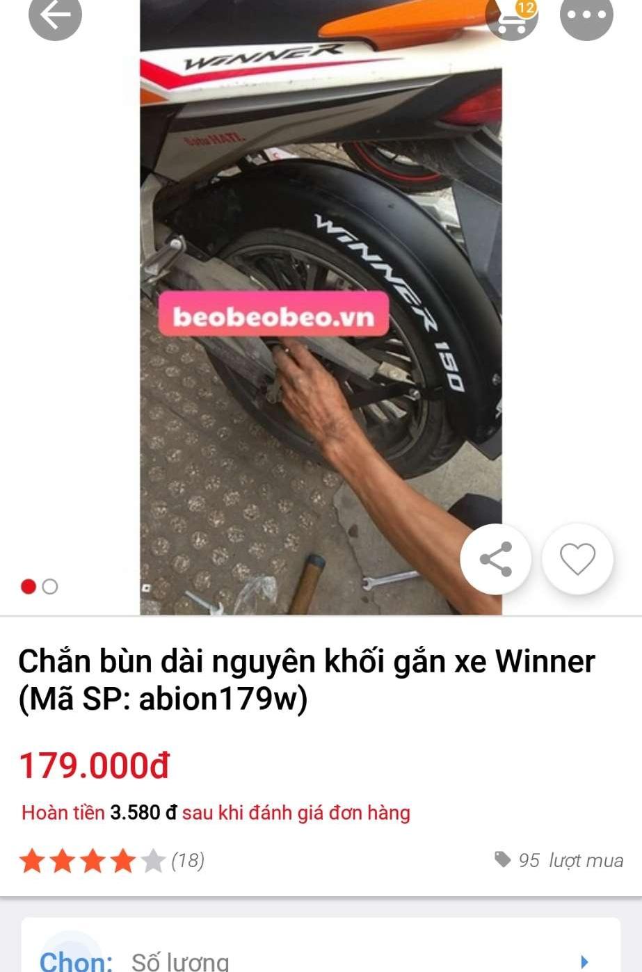 dè chắn bùn nguyên khối winner