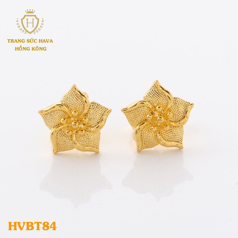 Ear rings, earrings female designs keep abreast of faceted apricot flowers rich Precious, titanium plating Gold non 24k real high-end (not tarnish Black)-jewelry Hava Hong Kong