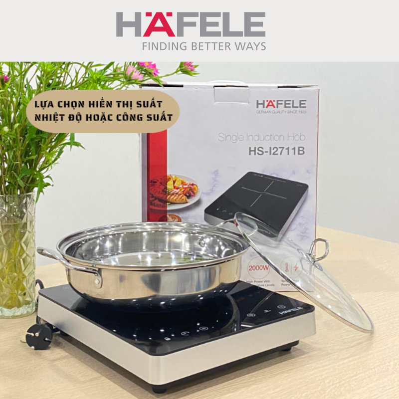 Bếp từ đơn hafele hs-i2711b công suất 2000w tặng kèm nồi lẩu inox - thương hiệu chuẩn đức