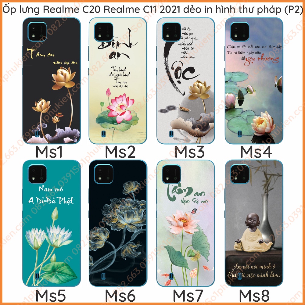 Ốp lưng realme c20 realme c11 2021 dẻo in hình thư pháp