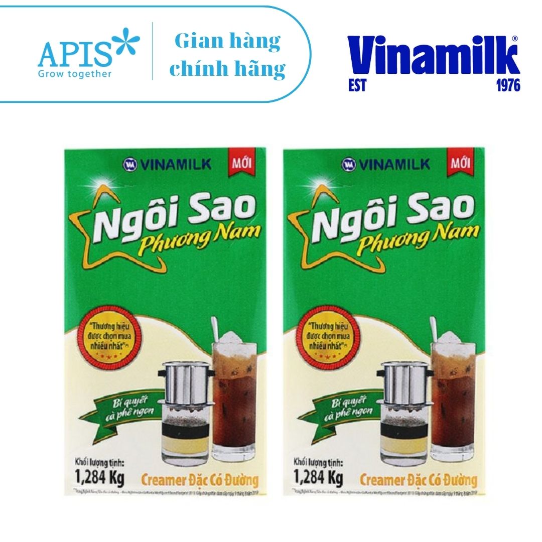 COMBO 2 HỘP SỮA ĐẶC NGÔI SAO XANH LÁ VINAMILK 1284KG. THƠM NGON BÉO NGỌT