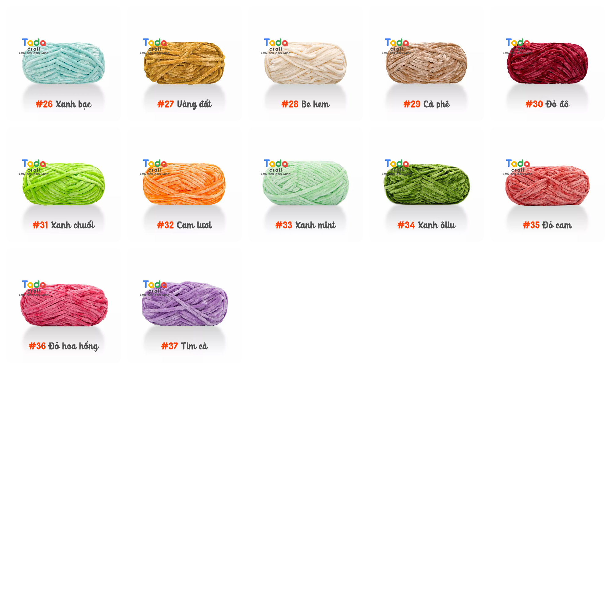 Len Nhung Chenille Sợi Siêu Mềm Mại Cuộn 100gr