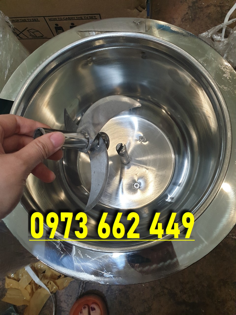 Máy xay giò chả 1.5Kw dao rút thả chuyên nghiệp tiện lợi - xay 2-3kg/lần