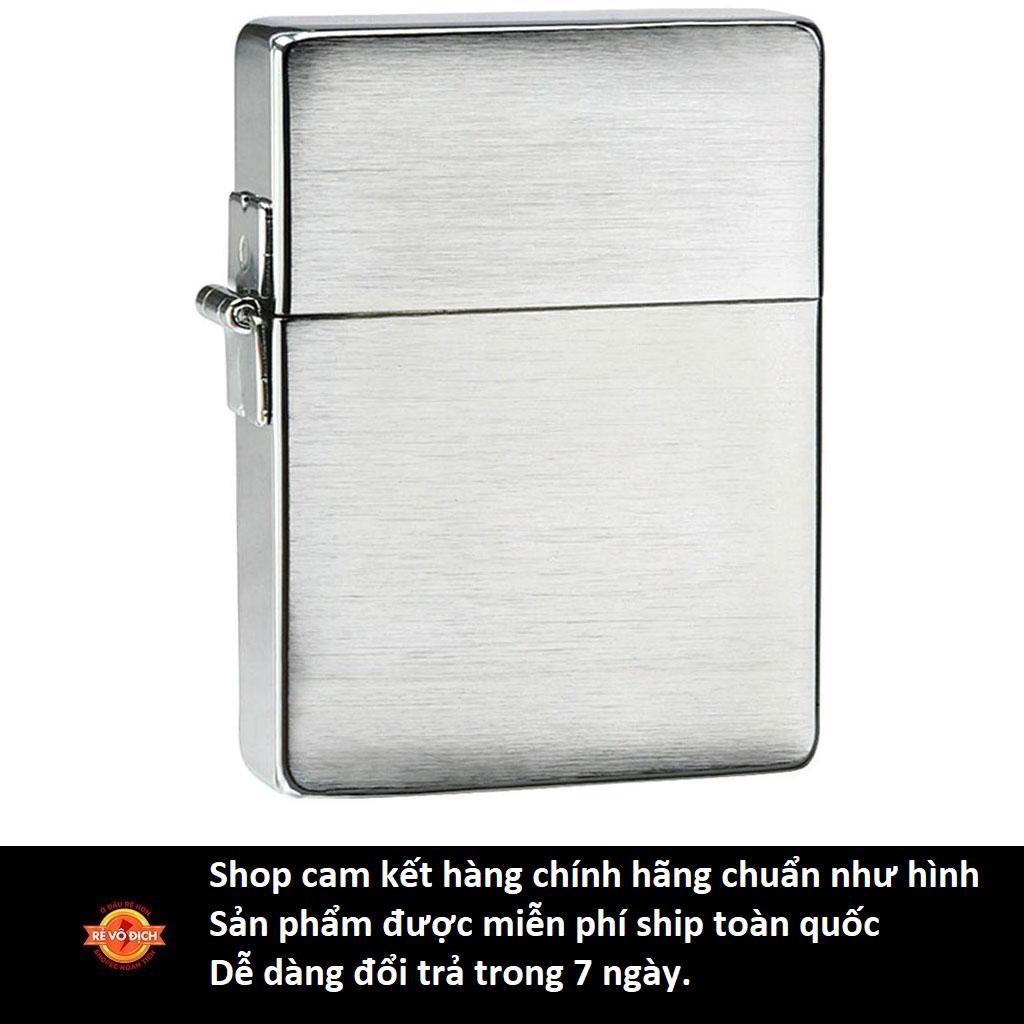 Bật Lửa Zippo Mỹ Bạc Chrome High Polished C-15  tặng bấc đá