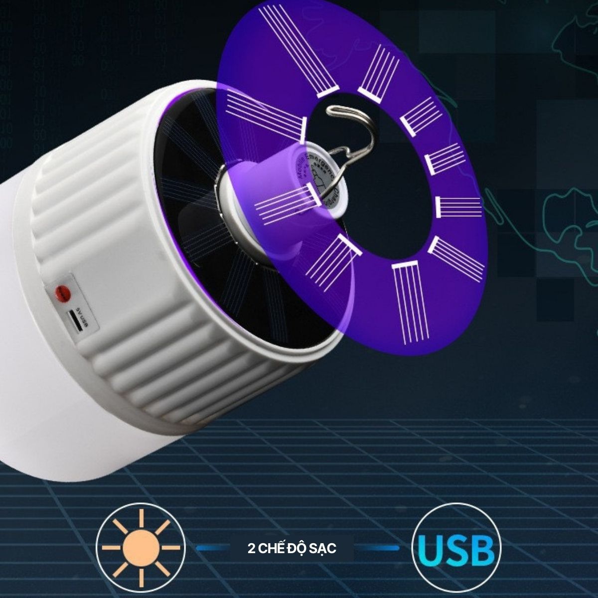 Đèn LED năng lượng mặt trời 120W, Bóng đèn tích điện Siêu sáng có 5 chế độ Remote điều khiển- BH 12 Tháng