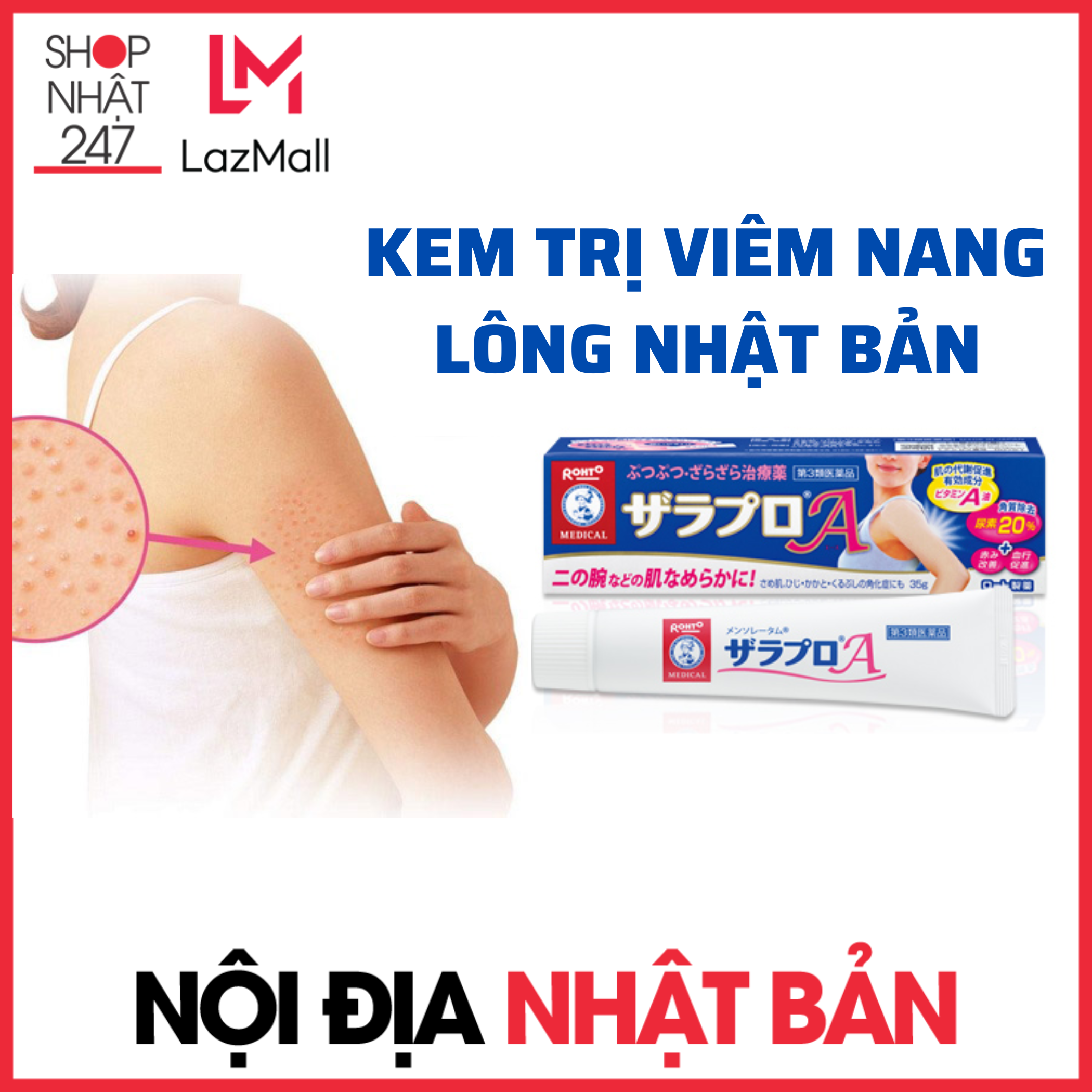 Kem hỗ trợ giảm viêm nang lông Mentholatum Zarapuro Nội Địa Nhật Bản