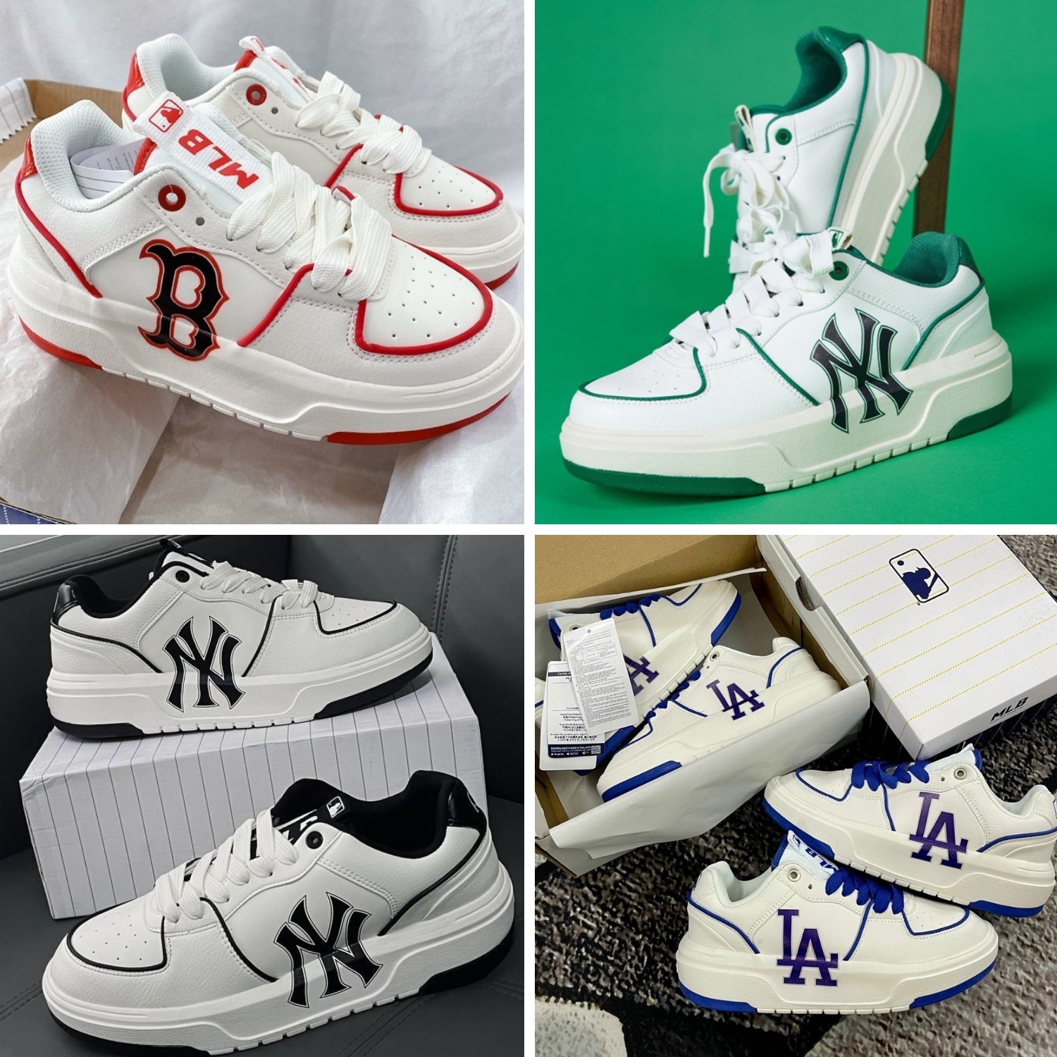 Giày MLB Chunky Liner, Giày thể thao MLB NY  Boston tổng hợp các màu hot trend 2023 Full Box