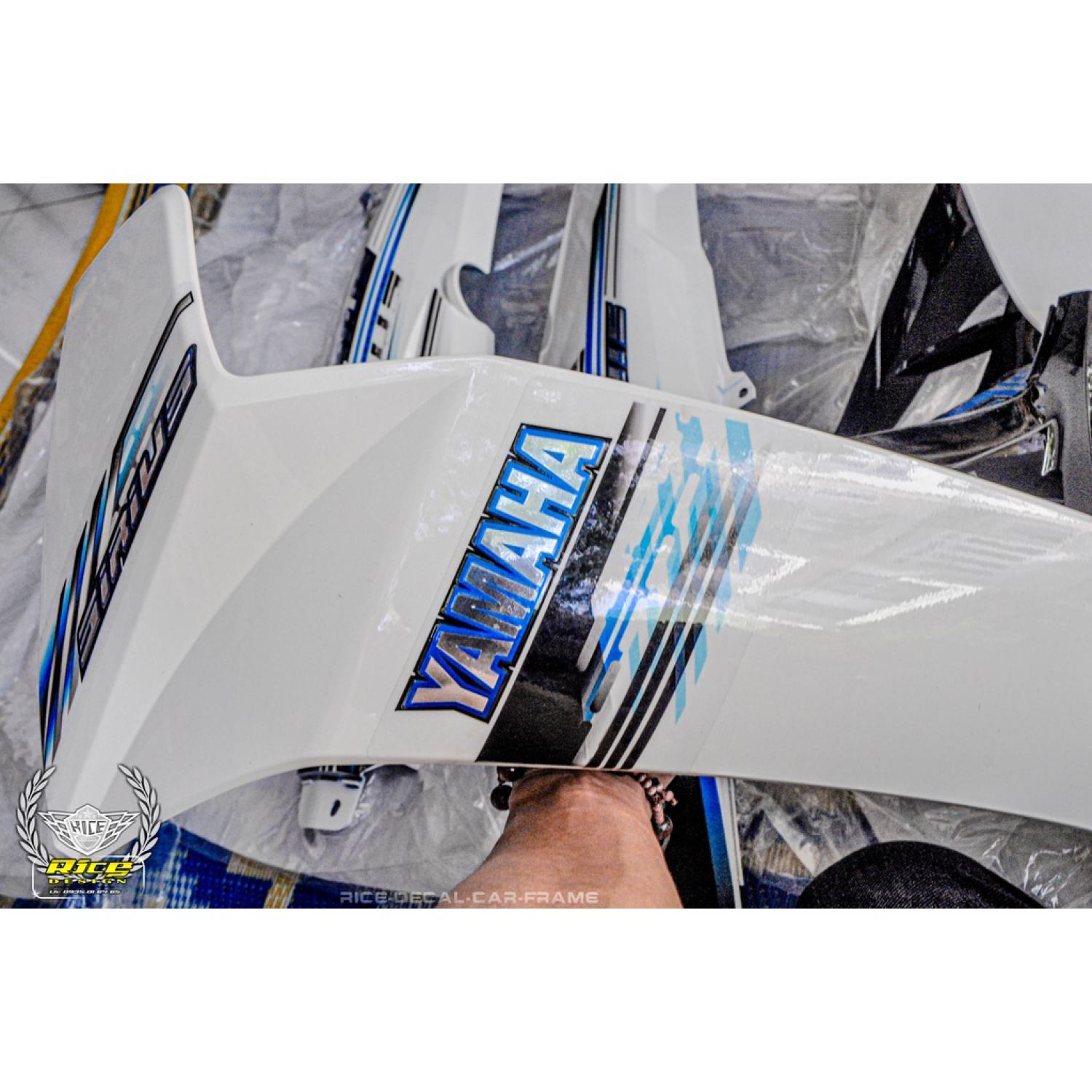 Tem Sirius trắng yếm trong đen Phối xanh 2014( Tem in thương Mẫu gốc Rice decal )