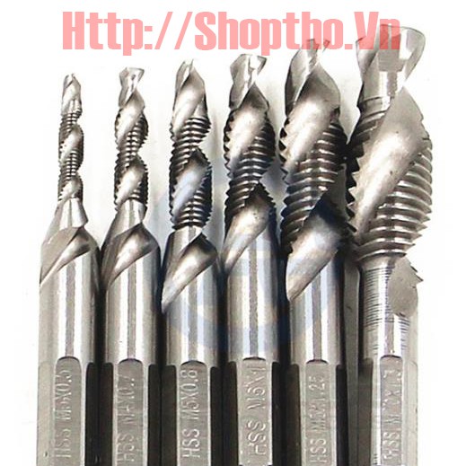 Bộ 6 Mũi Taro Ren Chuôi Lục Giác (Hss4341)