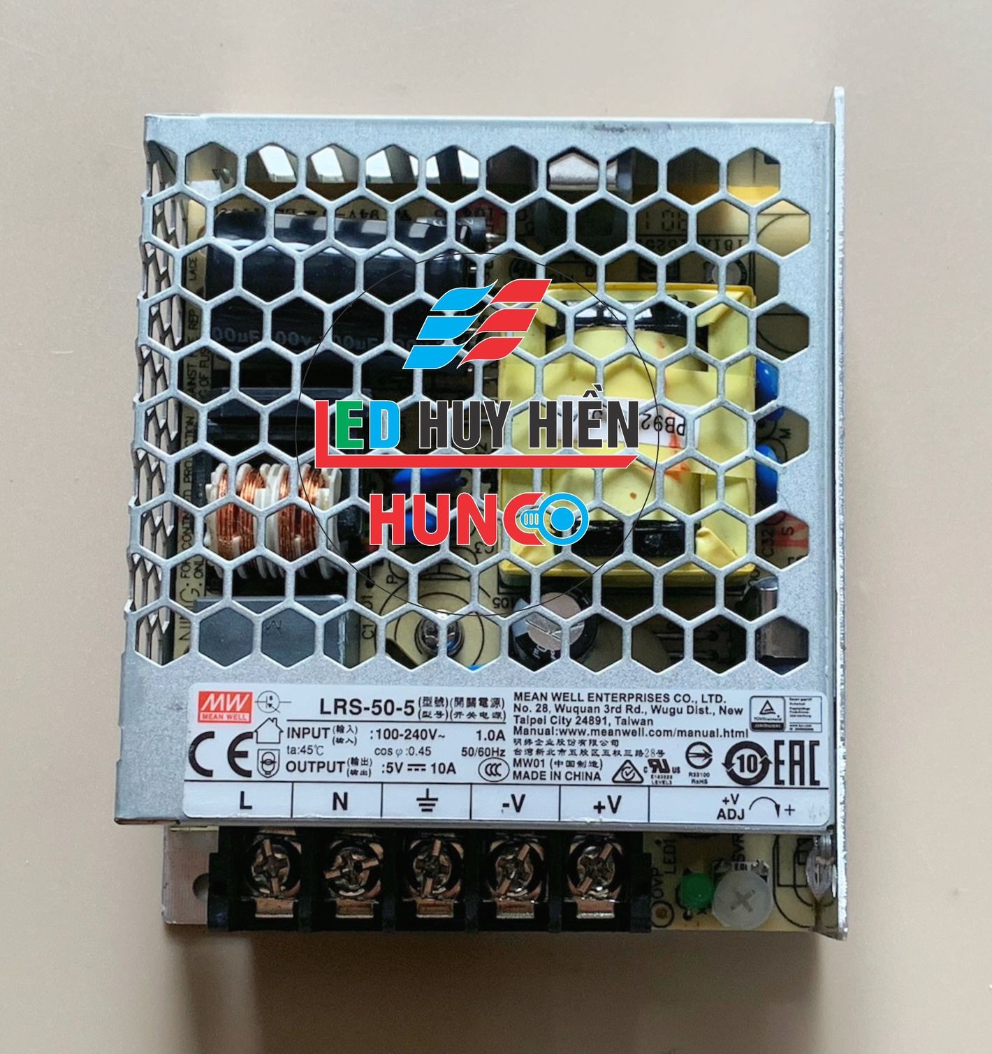 Nguồn 5V - 10A ( 50W) MEANWELL đã qua sử dụng ( Nguồn 5V10A mean well chính hãng tháo máy )