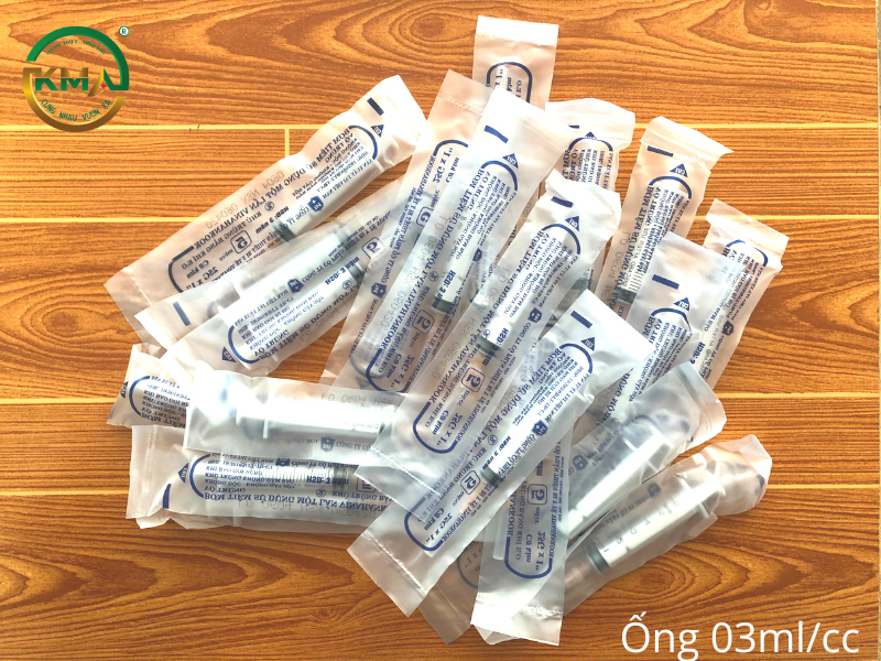 Ống chích sử dụng 1 lần 1ml/cc, 3ml/cc, 5ml/cc, 10ml/cc