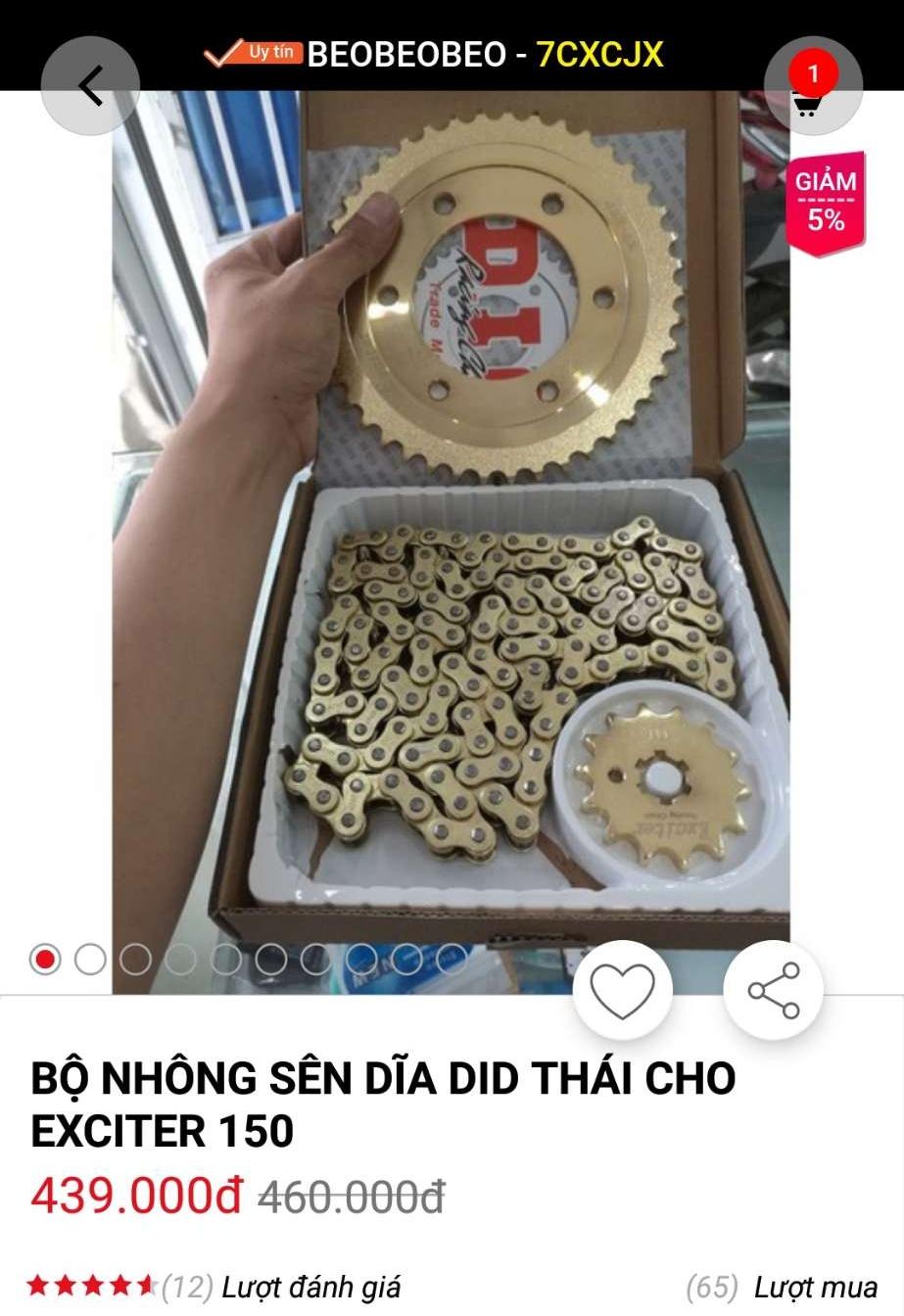 nhông sên đĩa did exciter 150 (sên 10 li)