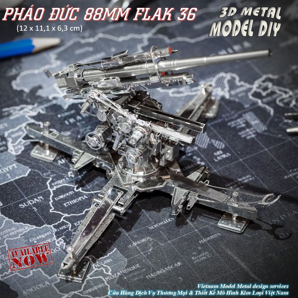 Mô Hình Xe Pháo Bộ Binh (Kim loại lắp ghép 3D)
