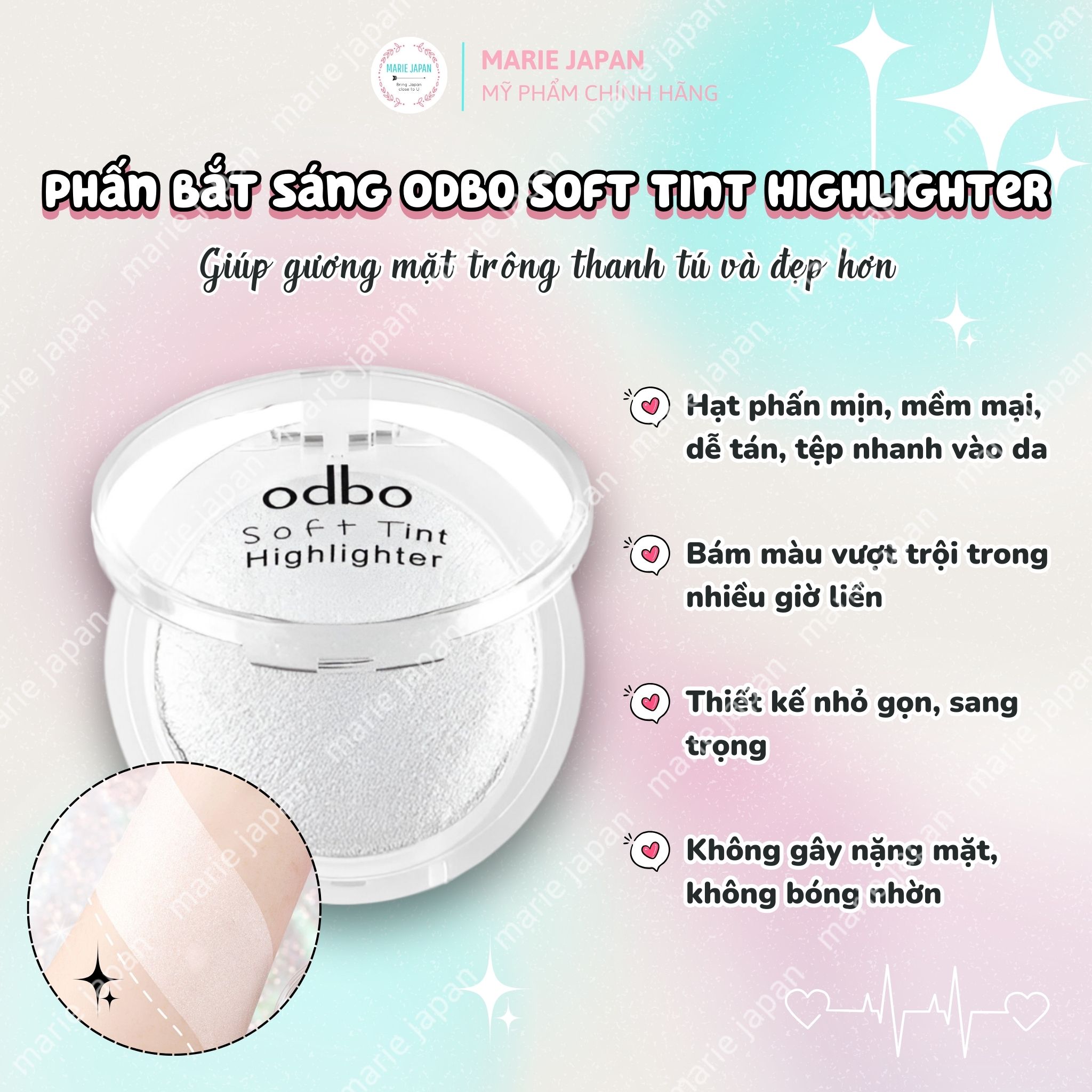 Phấn Bắt Sáng Odbo Soft Tint Highlighter Hộp 4g Thái Lan