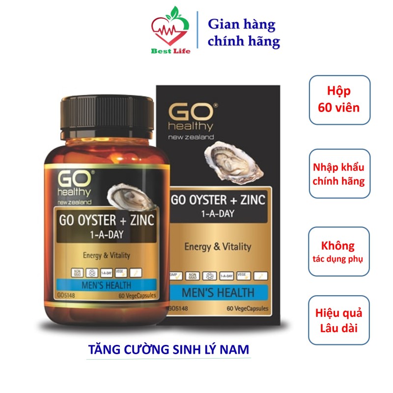 Tinh chất hàu Go Healthy OYSTER + ZINC Tăng cường sinh lý dứt điểm Xuất tinh sớm rối loạn cương dương nhập khẩu