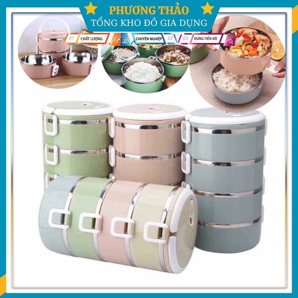 Hộp cơm giữ nhiệt 4 tầng lúa mạch