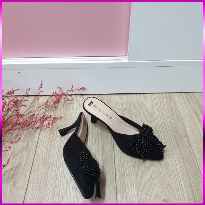 DÉP SỤC ĐÍNH CƯỜM, GÓT 7CM