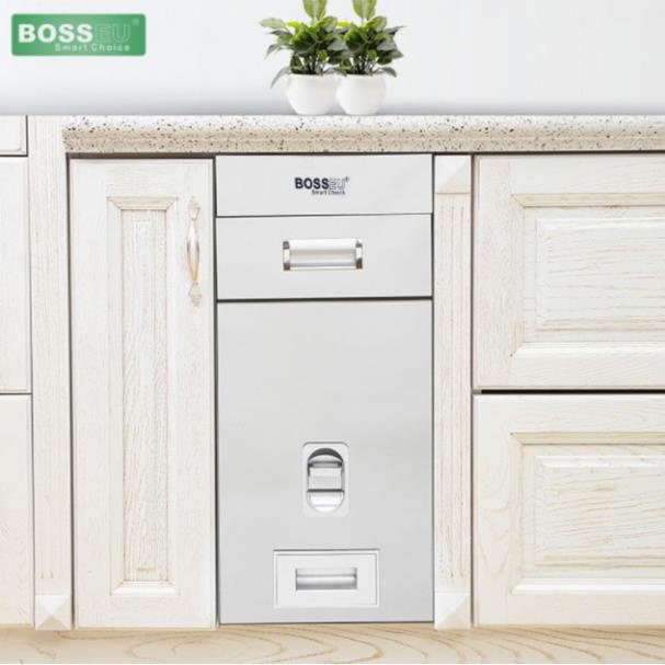 ( Chính Hãng ) Thùng đựng gạo âm tủ BOSSEU - BS250Black