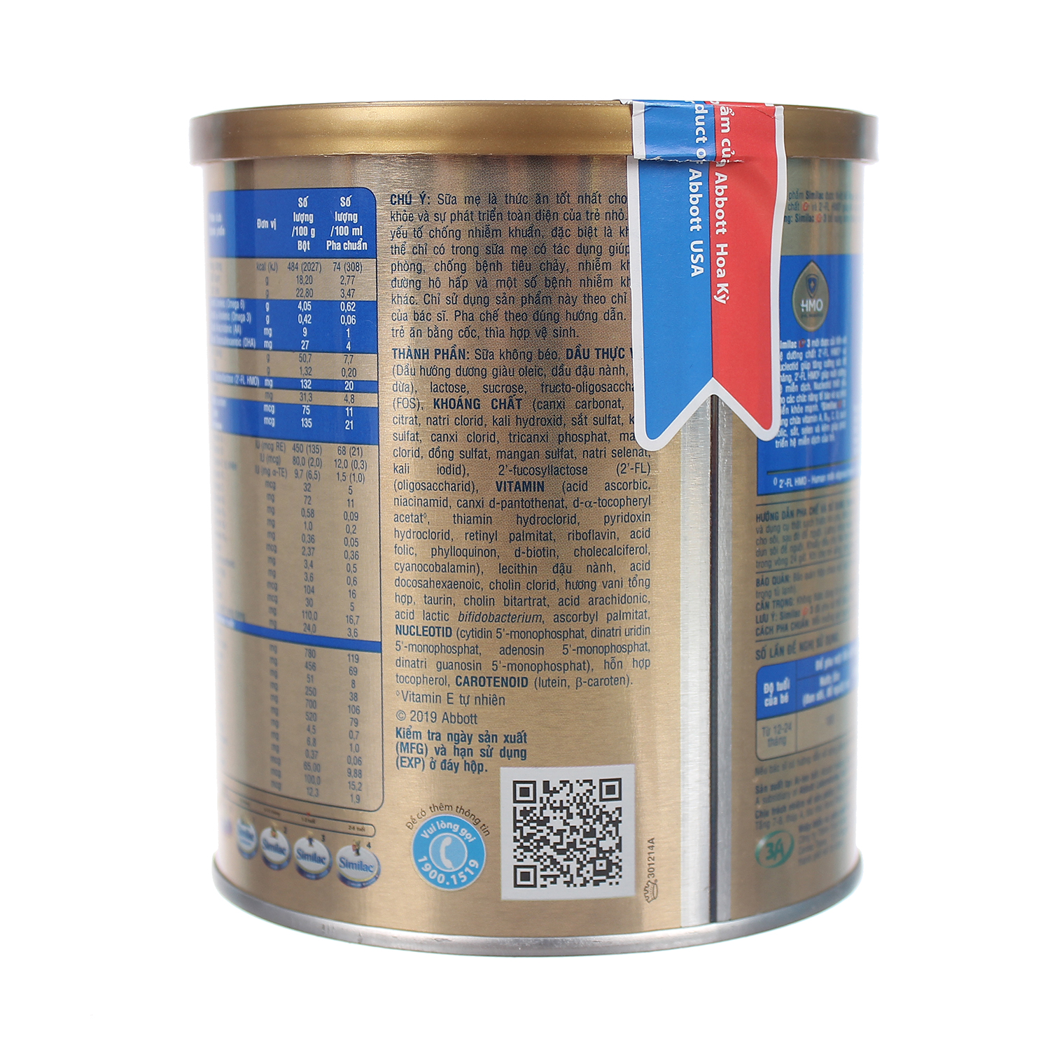 [HCM]Sữa bột Similac HMO 3 Lon 1.7kg (bé 1-2 tuổi)
