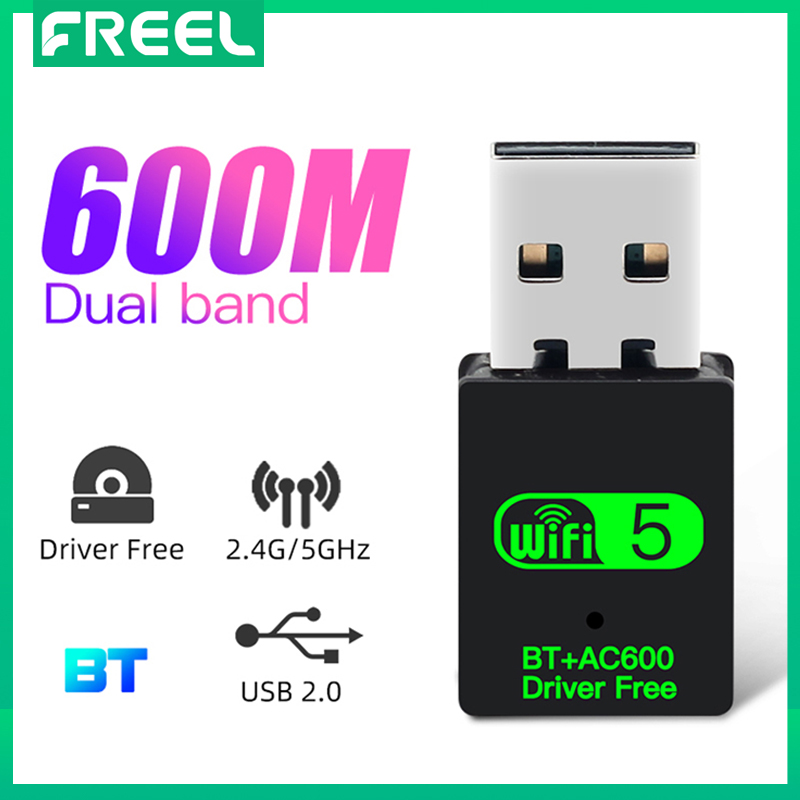 600mbps usb wifi adapter wifi bluetooth compatible 2in1 dual band 2.4g&5ghz usb wifi network wireless