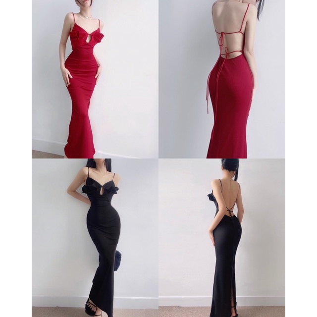 Đầm Body Maxi Hở Lưng Tôn Dáng