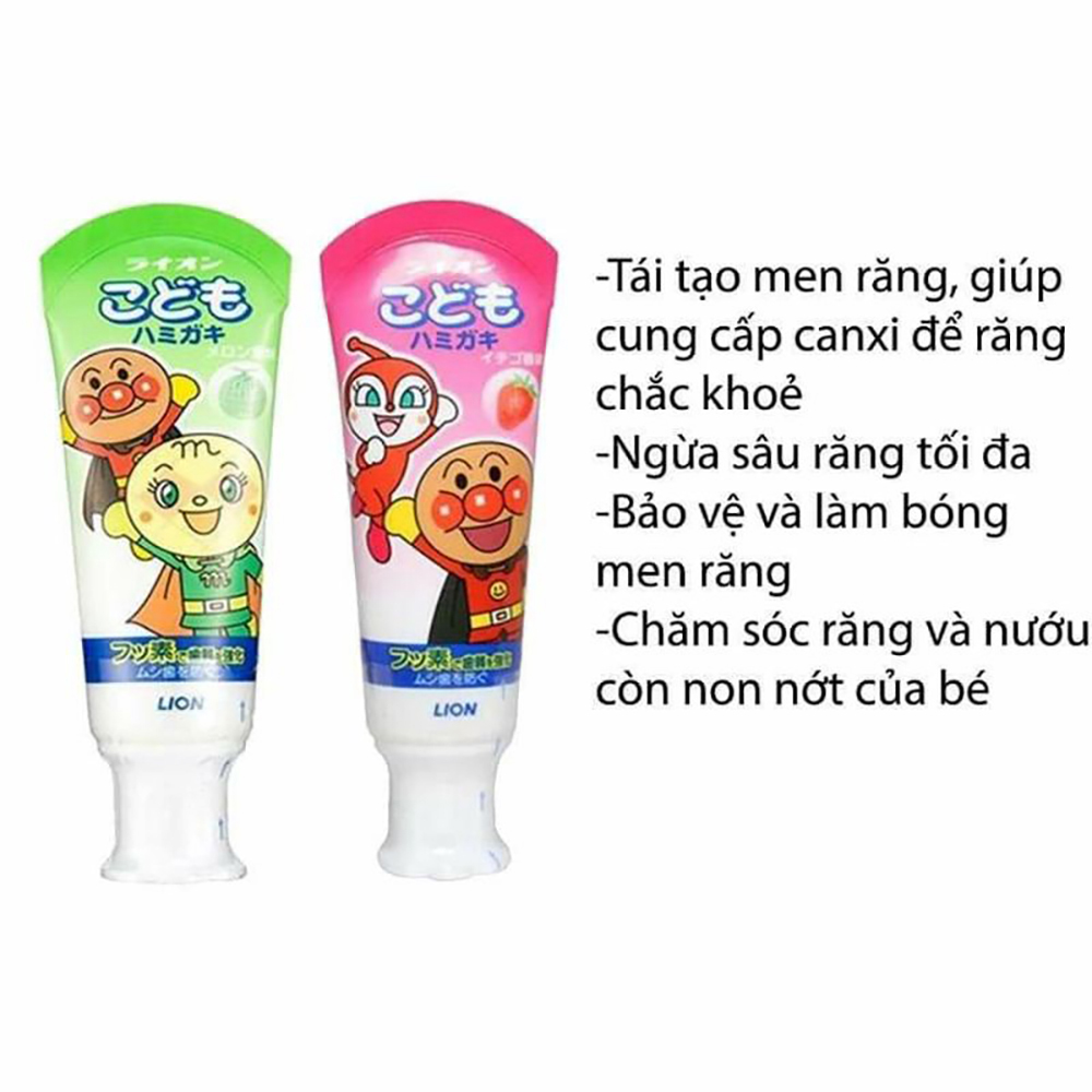 Kem đánh răng trẻ em nuốt được Lion