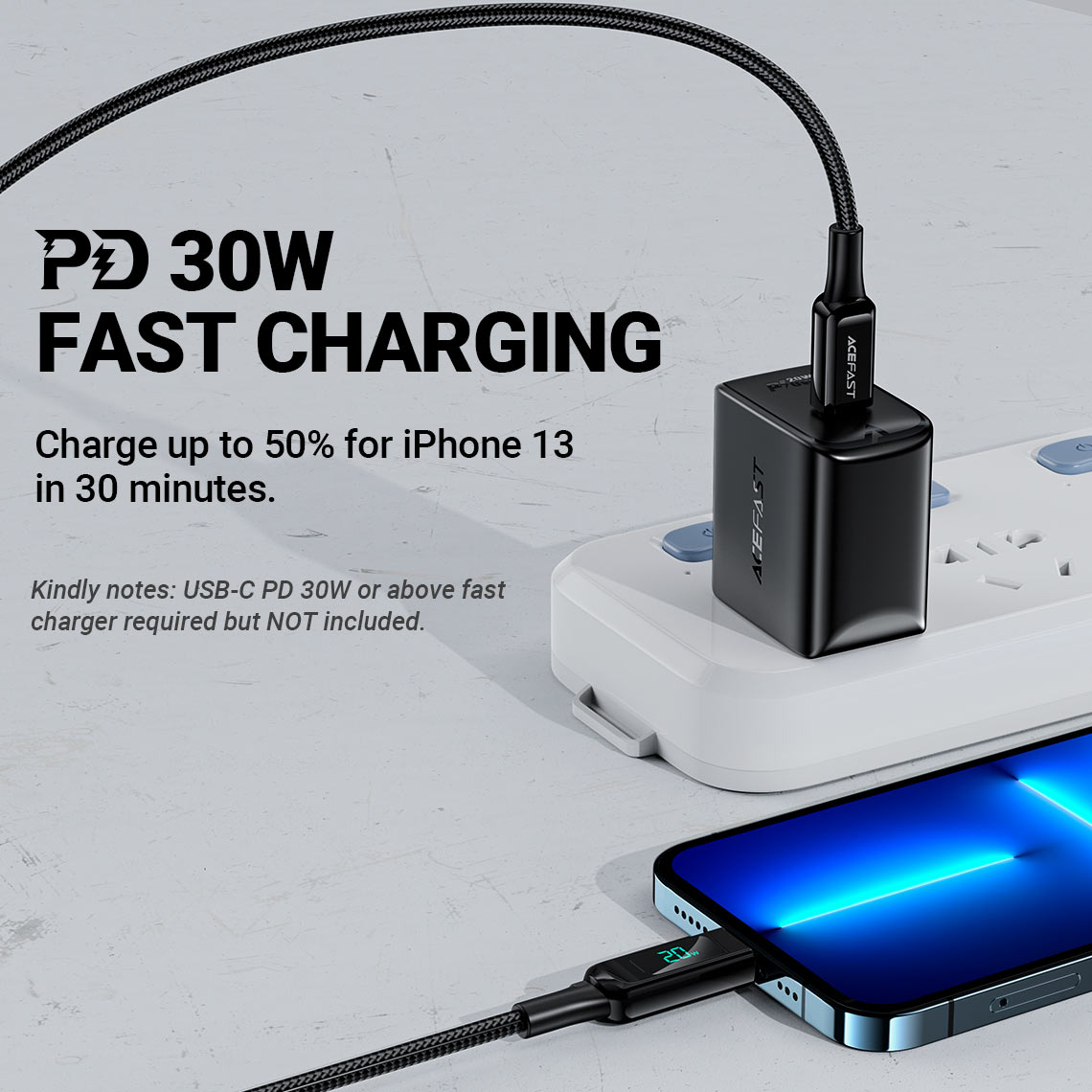 Cáp USB-C to Lightning AceFast C6-01 (PHÂN PHỐI CHÍNH HÃNG BẢO HÀNH 18 THÁNG)