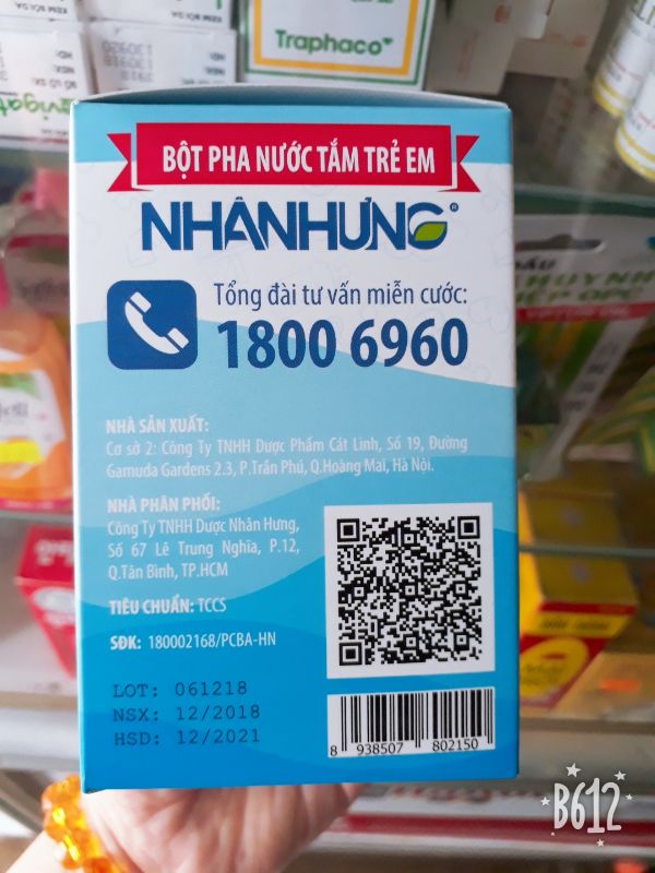 Bột pha nước tắm trẻ em Nhân Hưng 30 gói