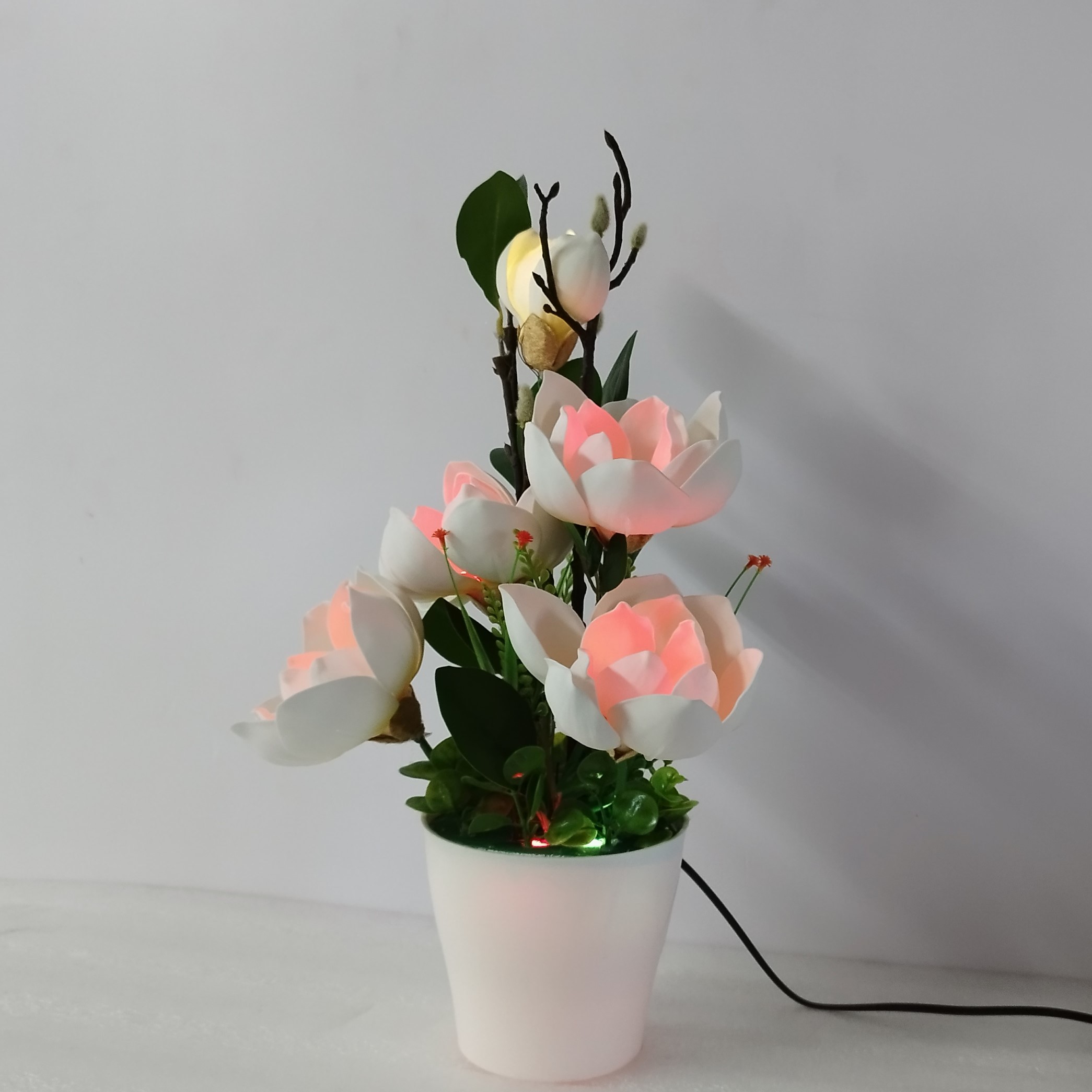 Hoa Mộc Lan Decor Trang Trí Nhà Cửa - Hoa Mộc Lan Có Đèn (5 bông)