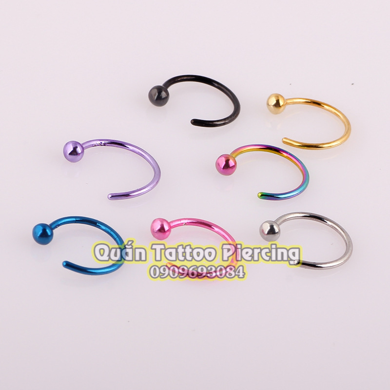 khuyên mũi vòng hở đeo môi 8mm