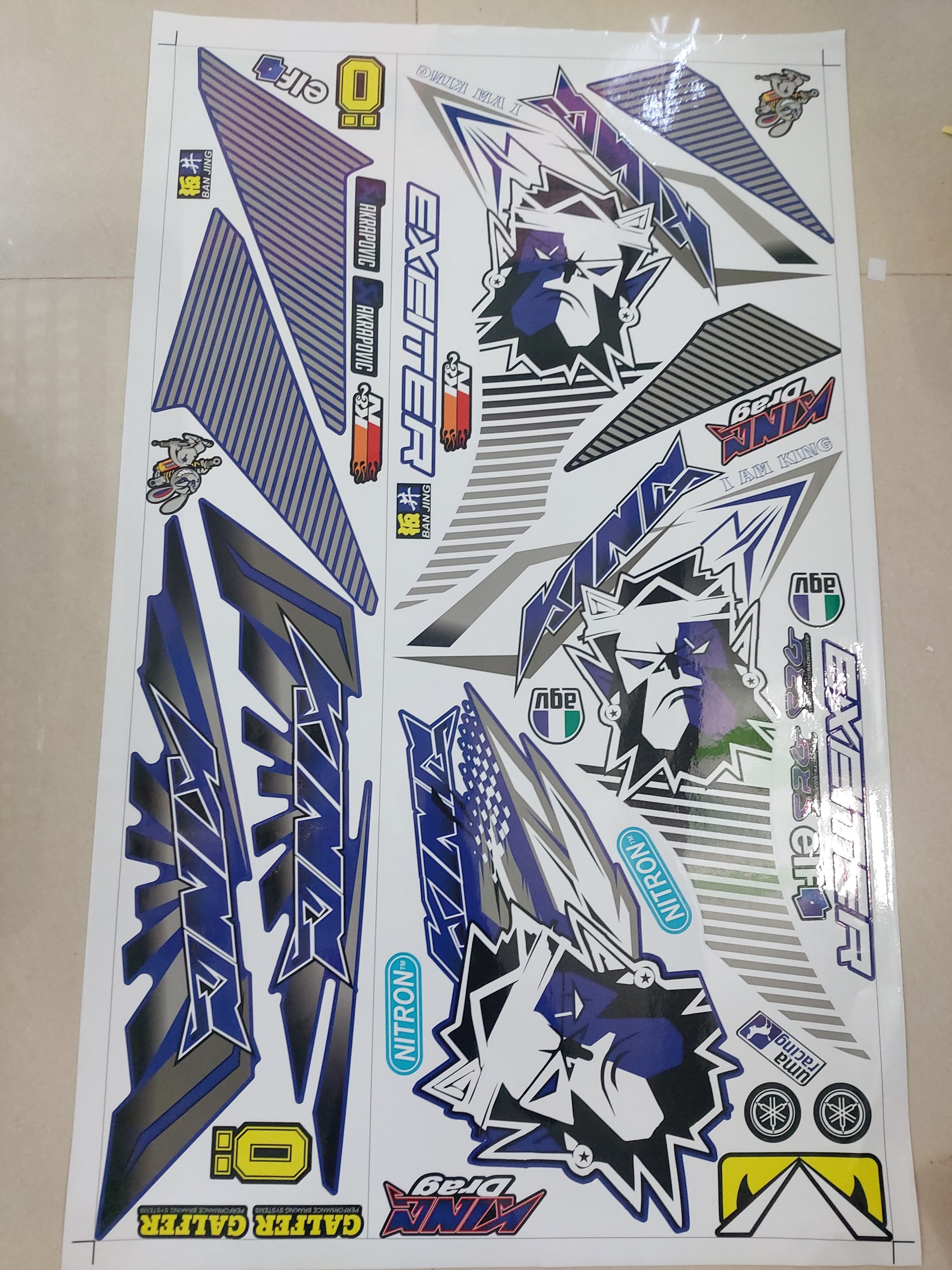 [HCM]Tem exciter 135 mặt khỉ trắng xanh GP