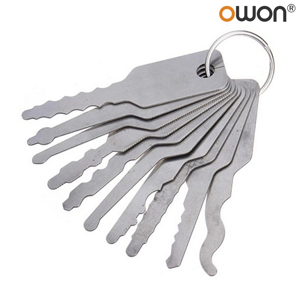 10 Pcs Keys Lock Pick Set for Double Sided Car Lock Opener Auto Locksmith Tool