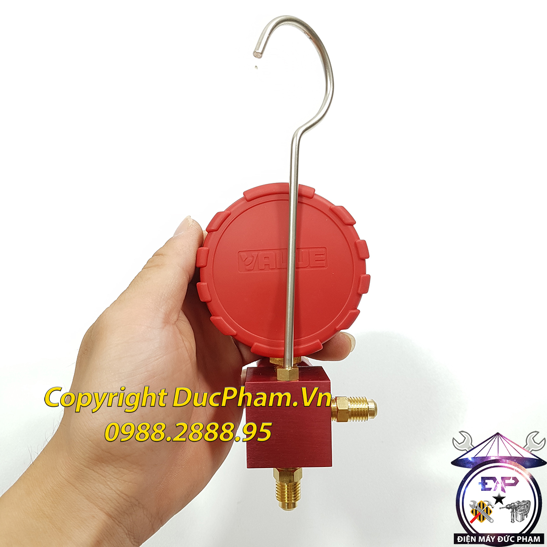Đồng hồ nạp gas đơn Value đỏ cao áp ( Công Ty Vỏ Tiếng Anh )