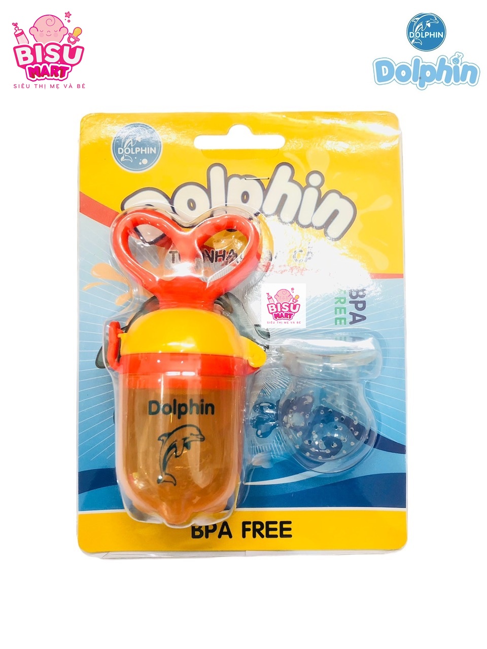 Túi nhai trái cây Silicone cao cấp Dolphin dành cho bé (tặng thêm 1 núm)
