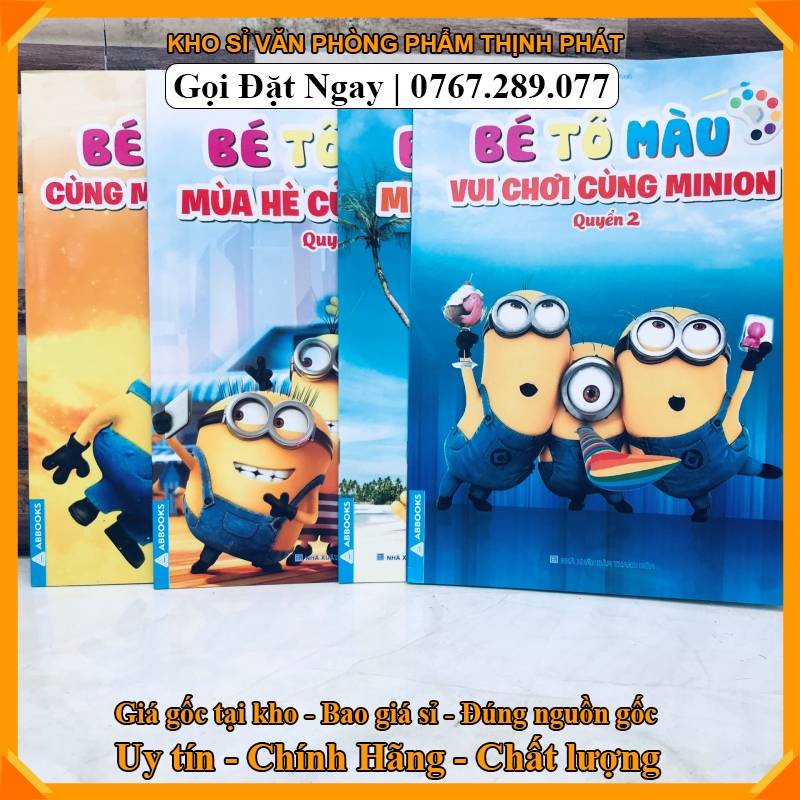 BÉ TÔ MÀU MINION  4 QUYỂN