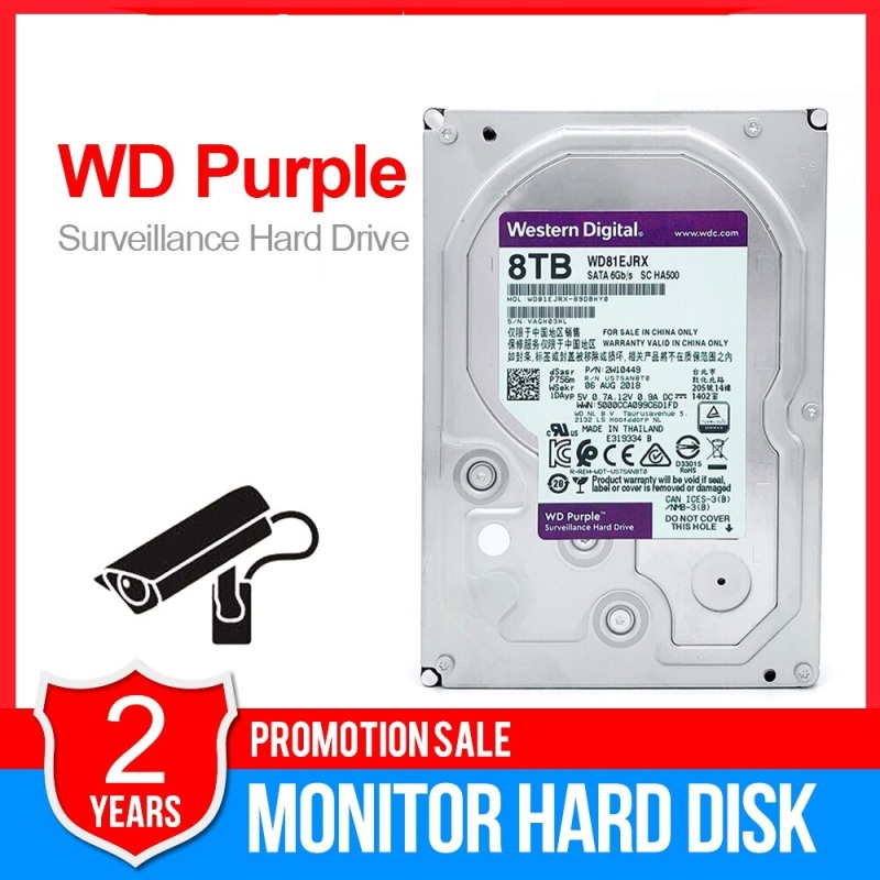 Bảng giá Ổ Cứng Camera HDD Western Digital Purple 8TB 3.5 inch Sata 3 cchuyeen dùng cho camera, PC, bảo hành 2 năm Phong Vũ