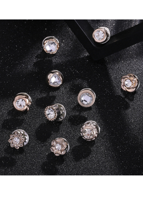 Sét 10 ghim cúc trang trí quần áo, mũ, ba lô mẫu mới GC110
