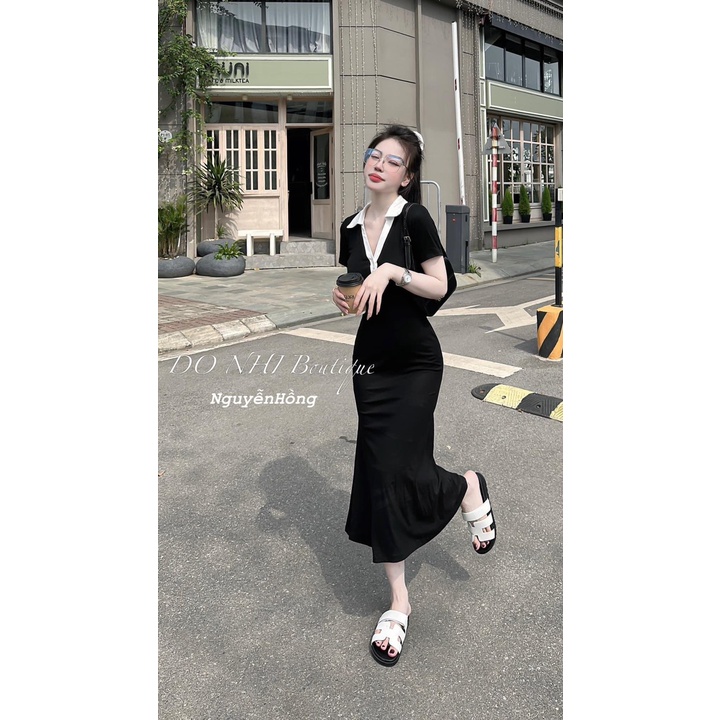 Váy body cổ bẻ đuôi cá DN727