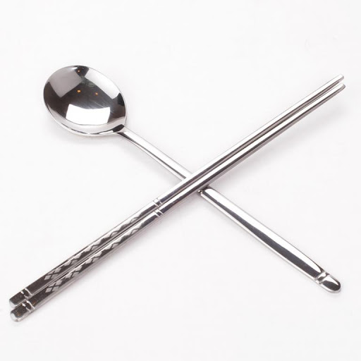 Bộ Thìa đũa inox sáng bóng bền đẹp, bộ thìa đũa ăn cơm trưa văn phòng. thìa inox, đũa inox- Gigamart