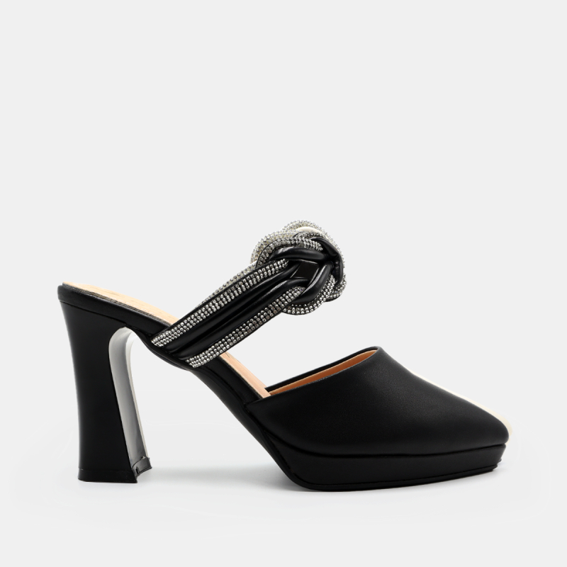 Dép sandal nữ cao gót 8cm hàng hiệu rosata hai màu đen kem cao cấp ro562