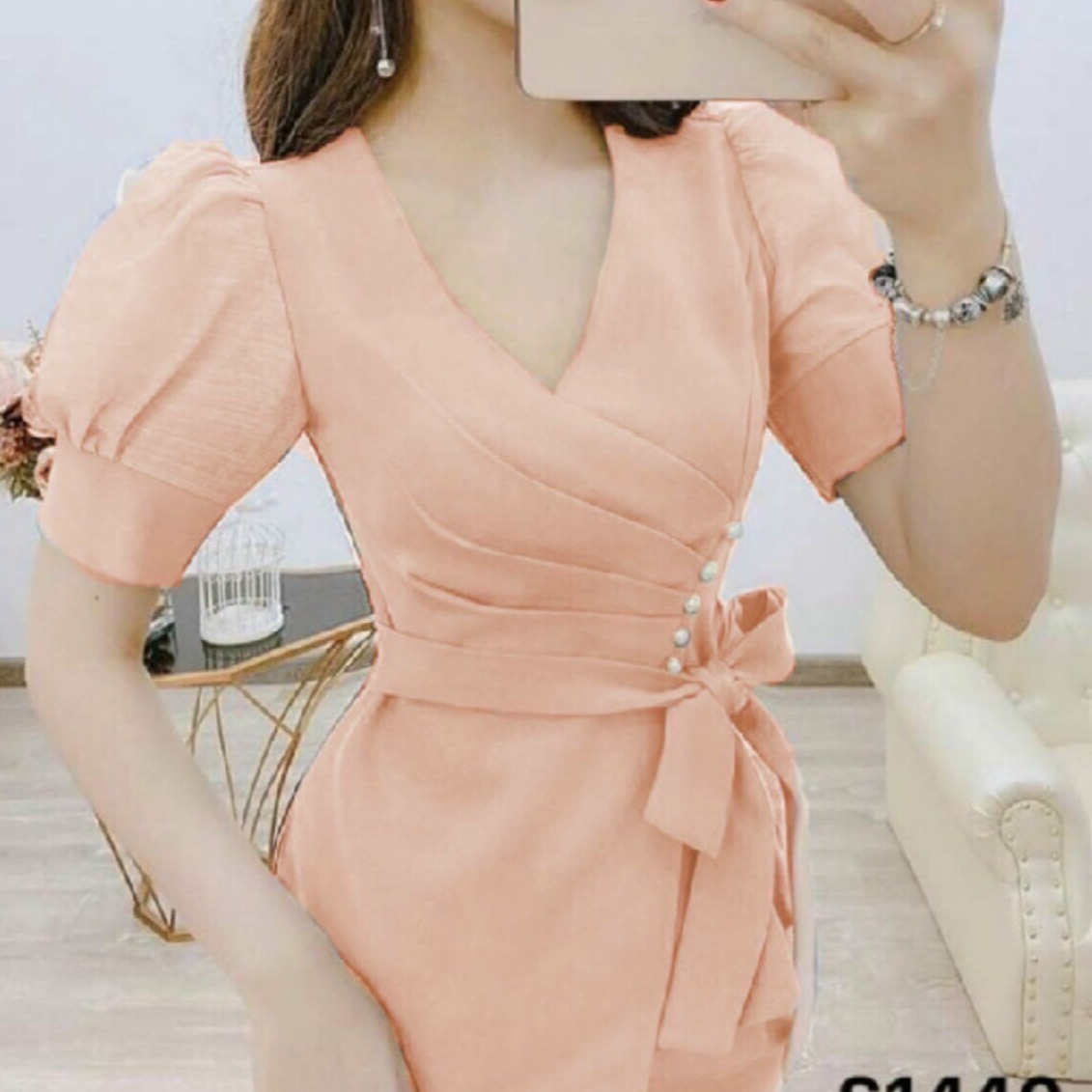 [HCM]SÉT BỖ EO CÀI NƠ ĐÍNH CƯỜM EO THỜI TRANG THANH LỊCH