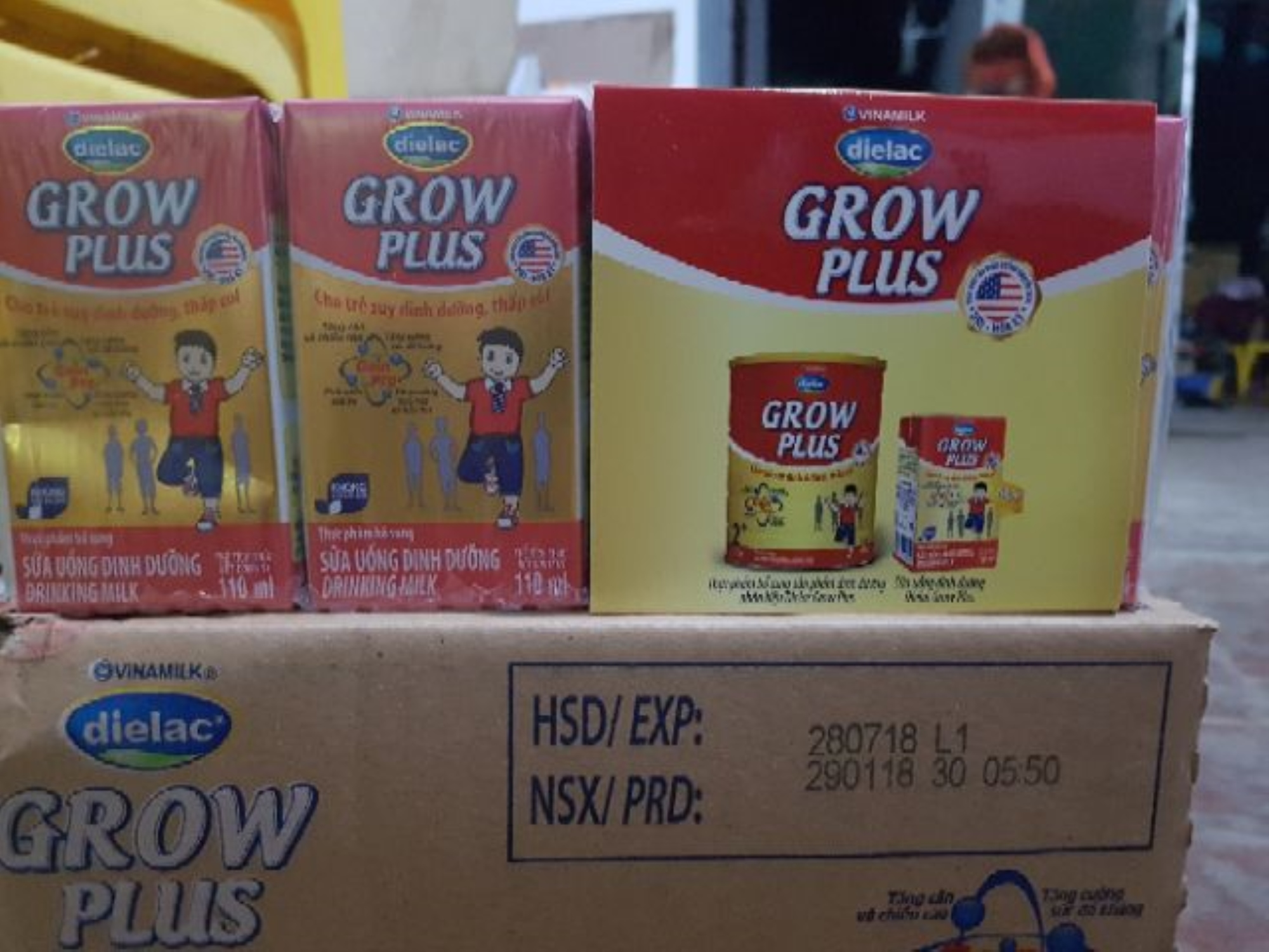 ❇﹍  THUNG SUA GROW PLUS DIELAC ALPHA GOLD VINAMILK 110ML